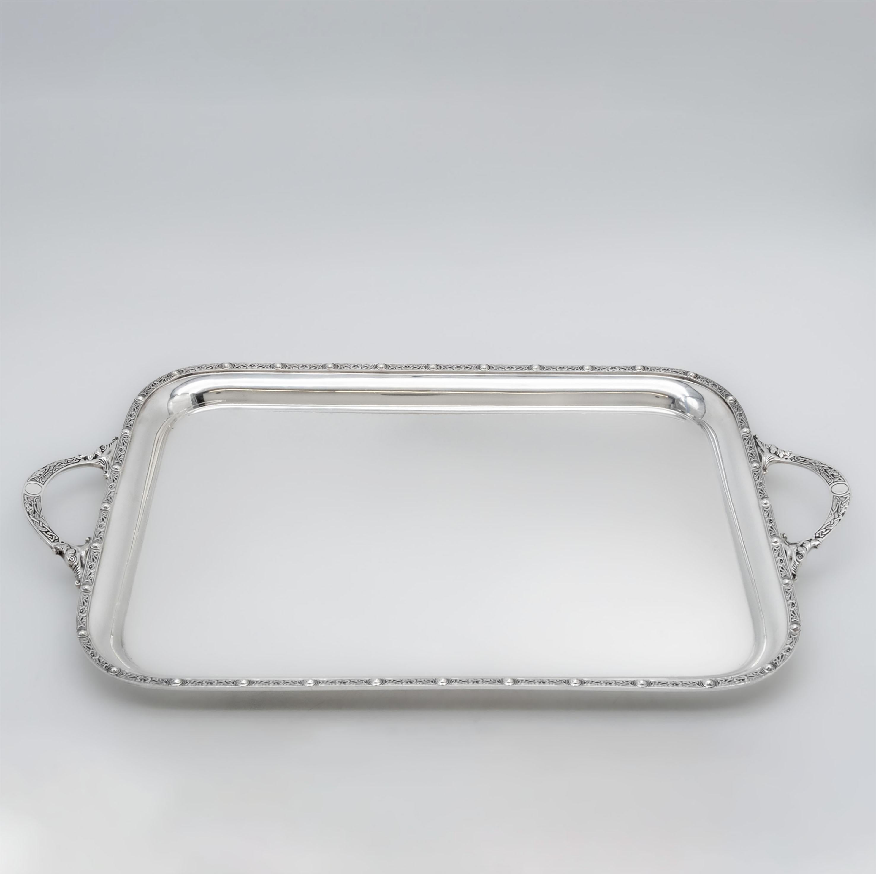 George V Asprey London Sterling Silber Tablett Celtic Arts & Crafts Birmingham 1935 (Gegossen) im Angebot