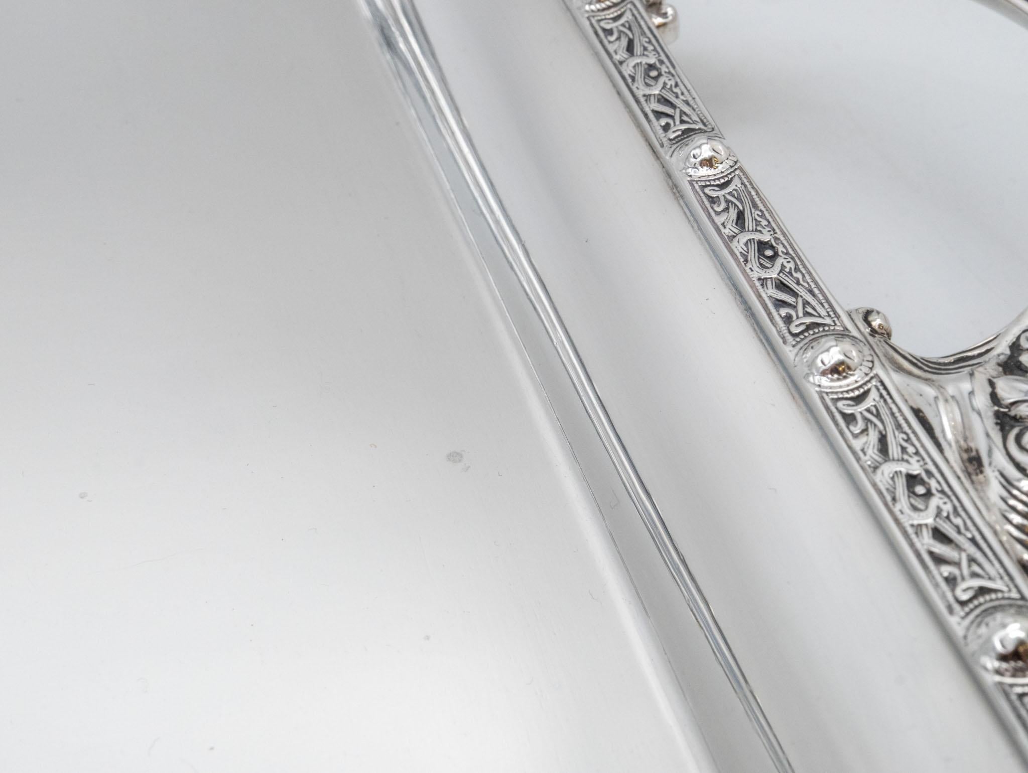 George V Asprey London Sterling Silber Tablett Celtic Arts & Crafts Birmingham 1935 im Angebot 1
