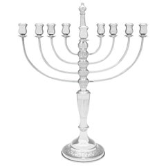 Antique George V Large Sterling Silver Menorah from 1921 by Joseph Zweig