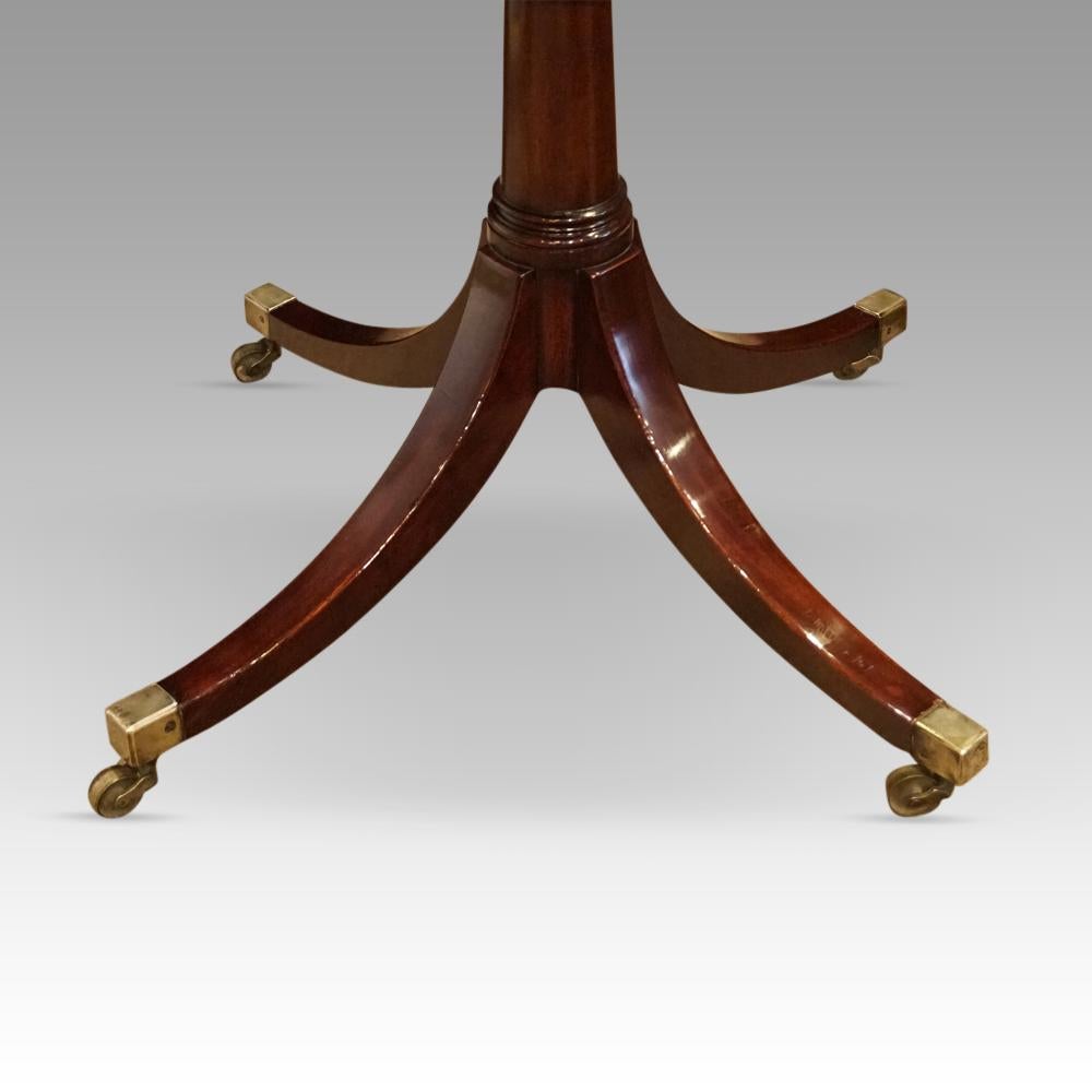 Georgian George V mahogany 3 pedestal dining table