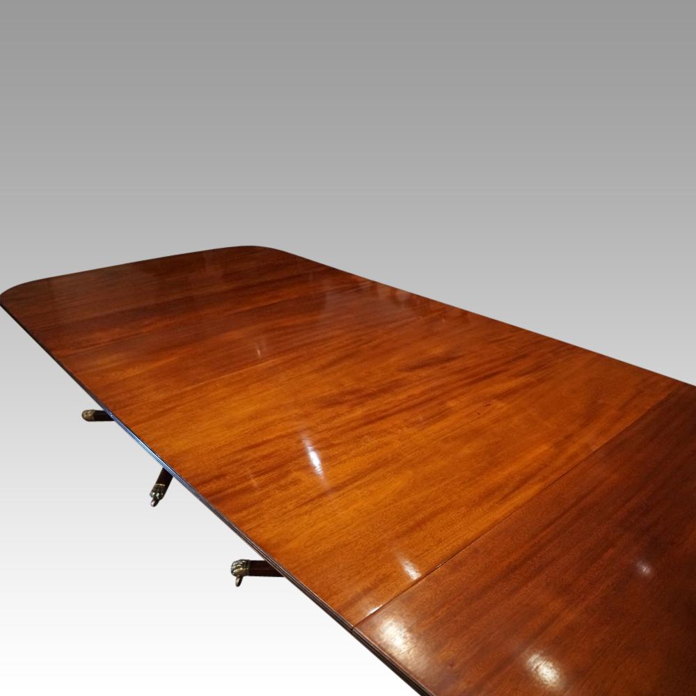 George V mahogany 3 pillar dining table
This George V mahogany 3 pillar dining table was made in the classic Georgian manner circa 1935. These are superb table to dine around or even use as a boardroom table.
It would not be a mass-produced item