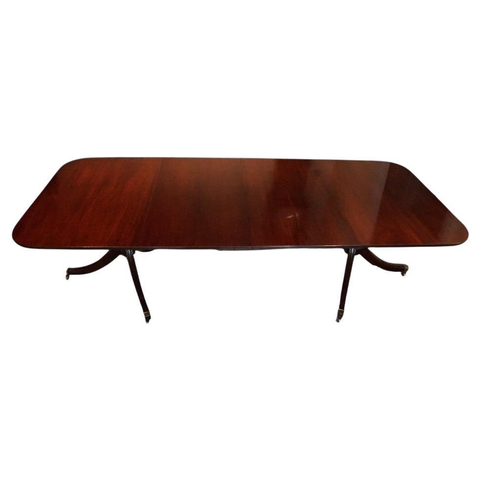 George V mahogany twin pedestal dining table For Sale
