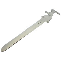 George V Novelty Silver Rabbit Letter Opener 'Benjamin Rabier', 1929