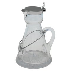Vaso antiguo de la época de Jorge V y clavija de whisky o chota de plata de ley