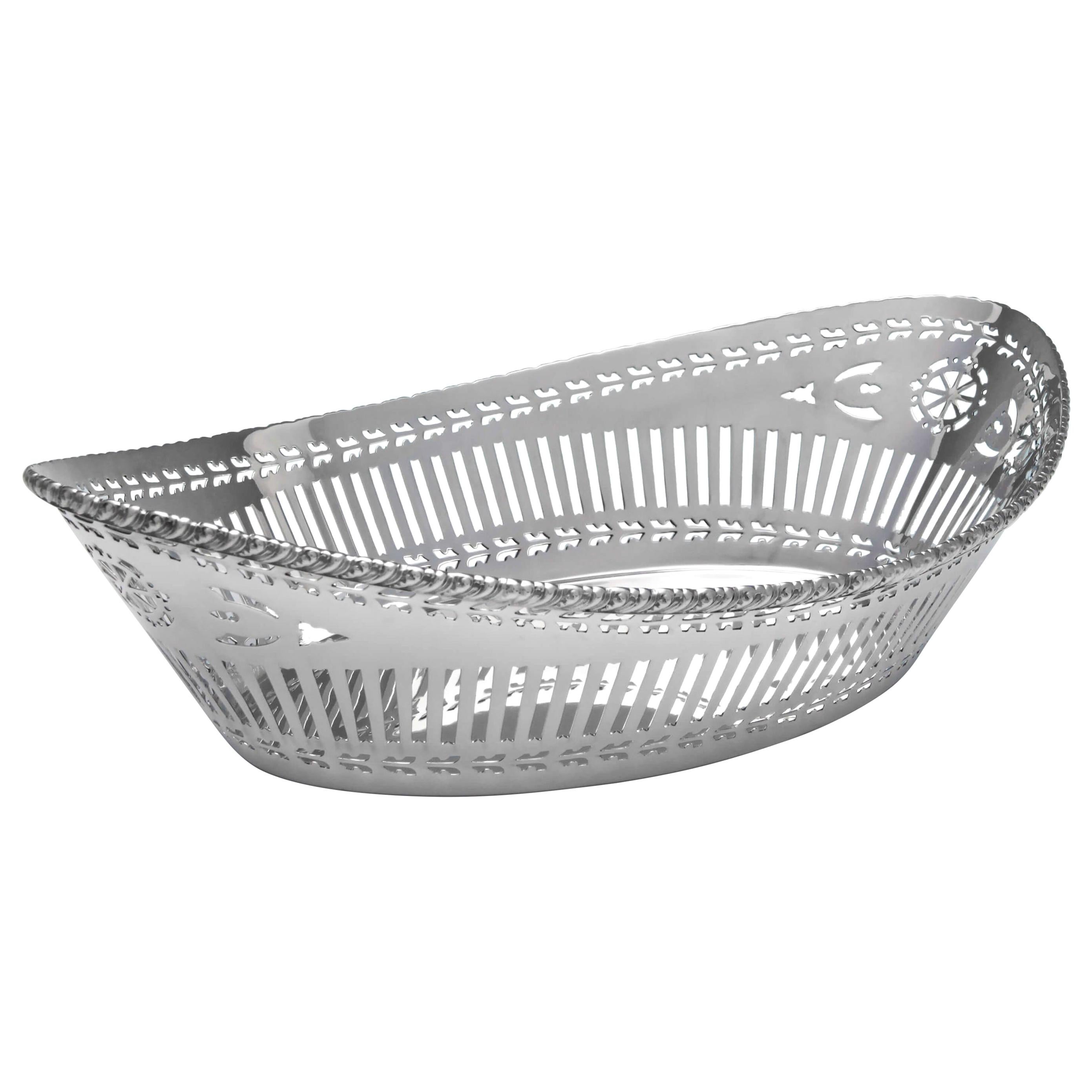 George V Pierced Sterling Silver Bread Dish Hallmarked in Chester in 1920