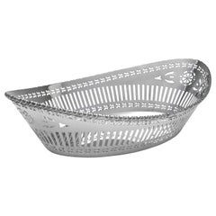 George V Pierced Sterling Silver Bread Dish Hallmarked in Chester in 1920