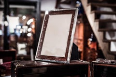 George V Silver and Crocodile Leather Photograph Frame