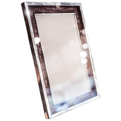 Antique George V Silver and Crocodile Leather Photograph Frame