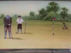 George V Silver and Enamel Golfing Scene Cigarette Case, by Joseph Gloster, 1915