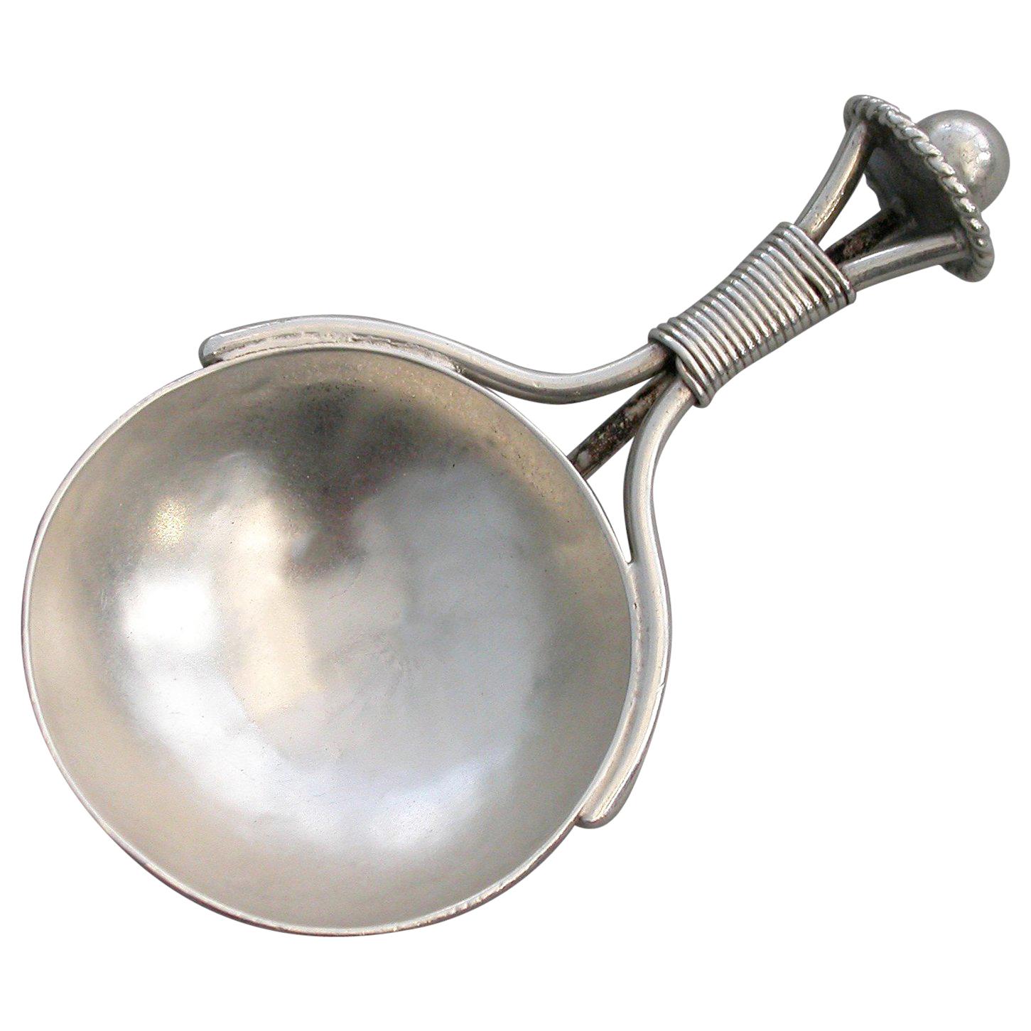 George V Silver Arts 
Crafts Style Caddy Spoon by A E Jones, Chester, 1914 For Sale