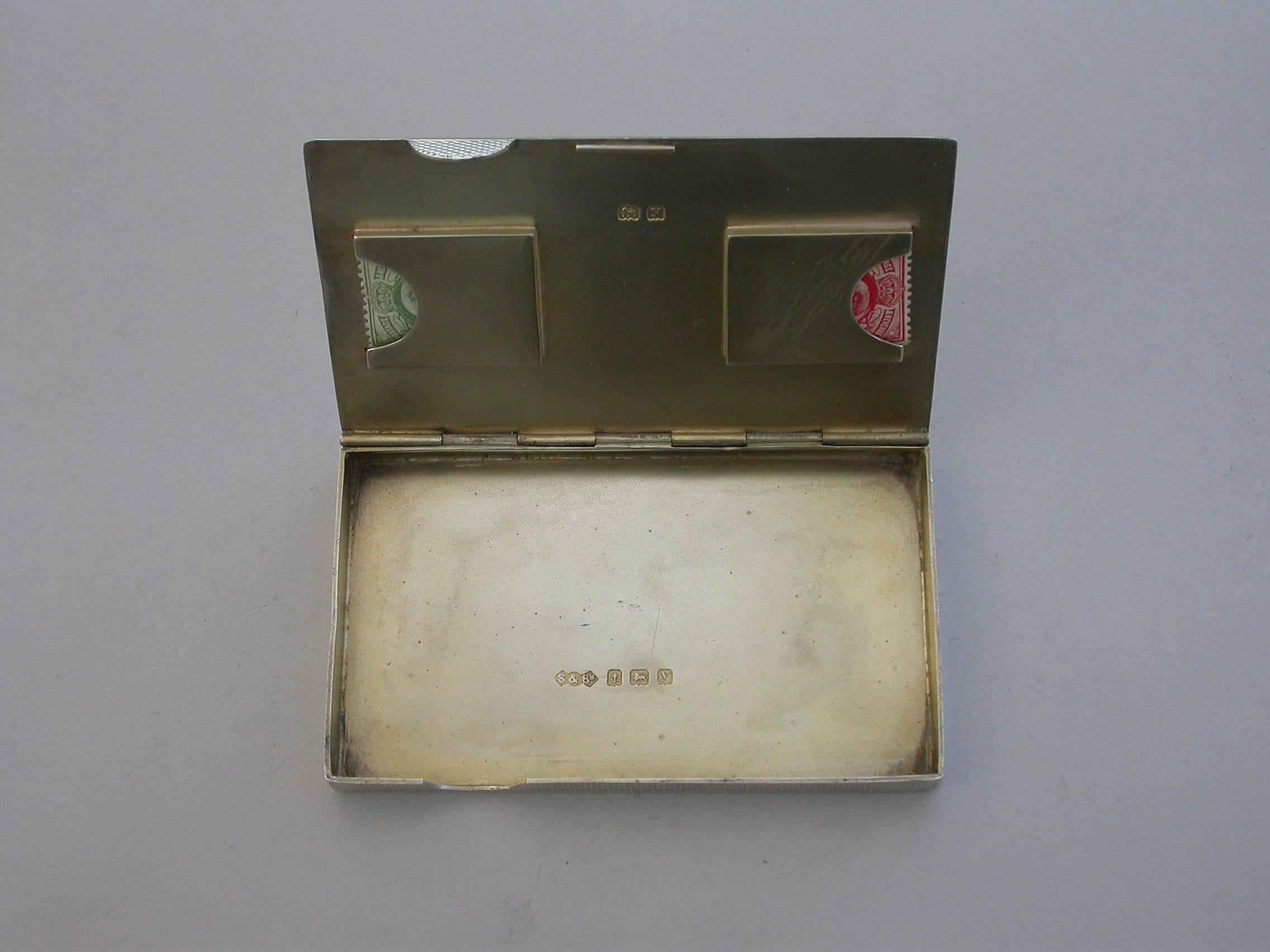 George v Silver Combined Card and Stamp Case by Smith & Bartlam, 1923 4