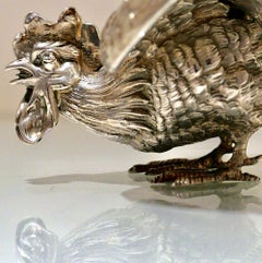 George V Silver Fighting Cockerel Import Marked London 1914 Israel Segalov