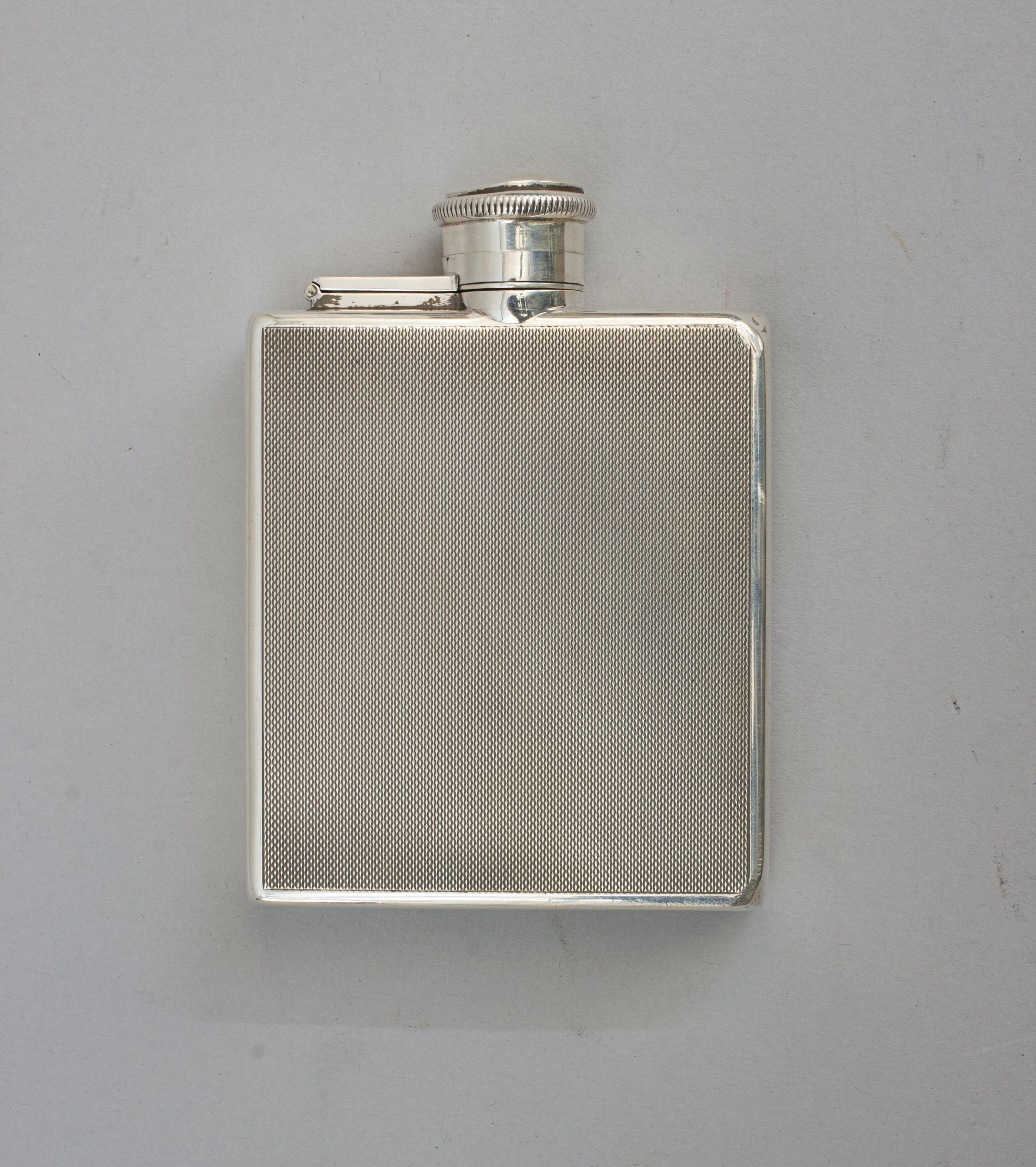 George V Silver Hip Flask For Sale 4