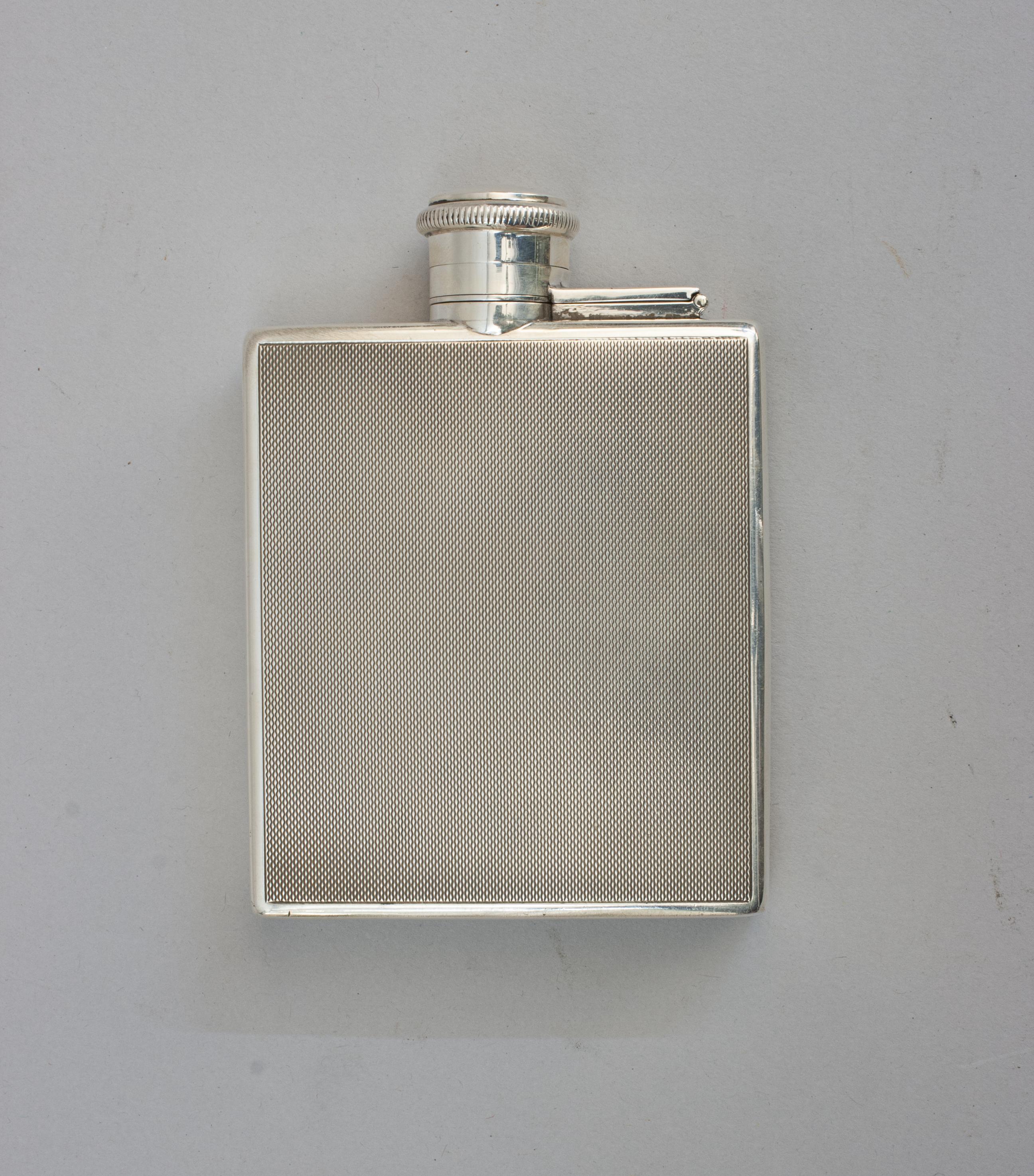 George V Silver Hip Flask For Sale 5