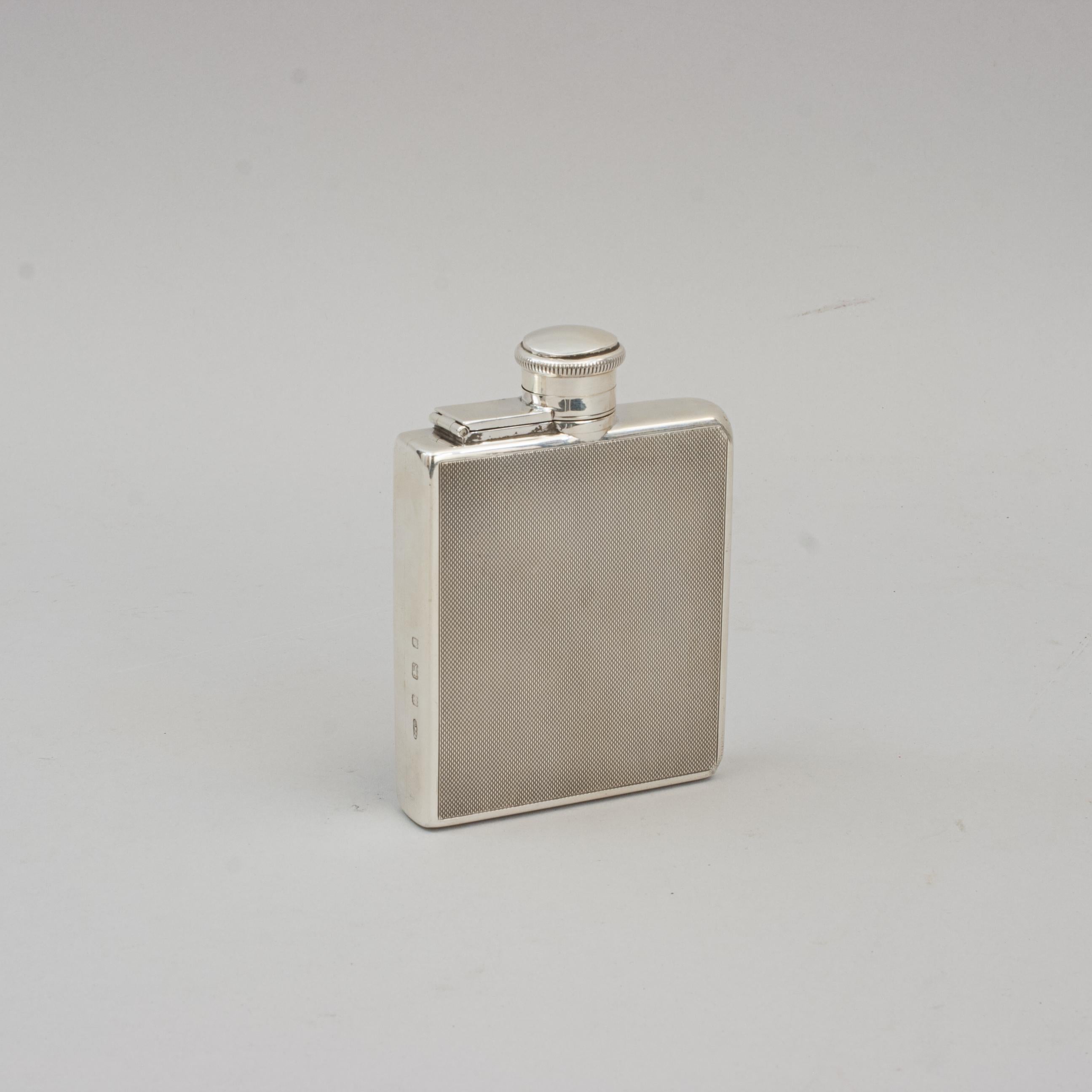 George V Silver Hip Flask For Sale 6