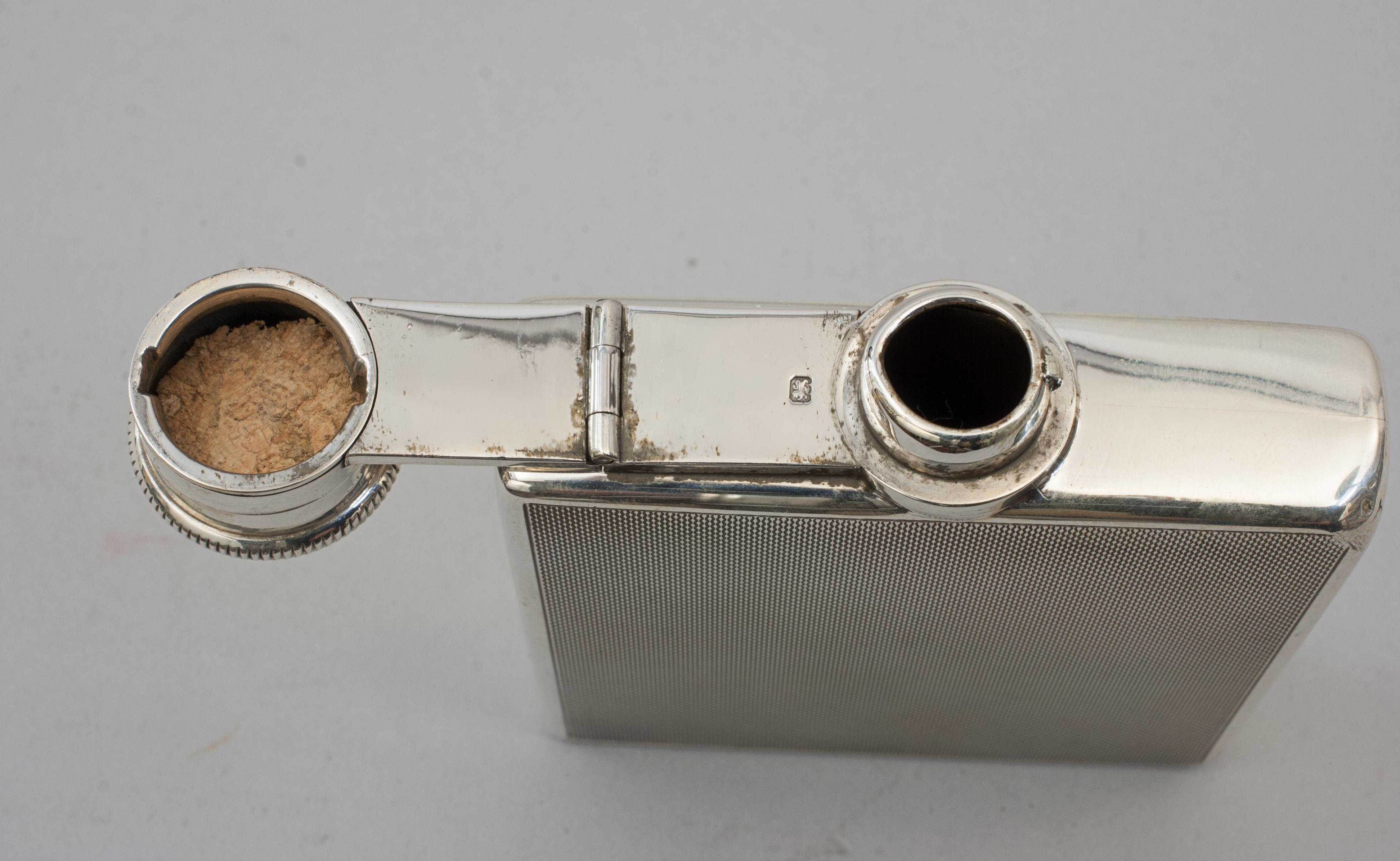 20th Century George V Silver Hip Flask For Sale