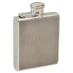 Antique George V Silver Hip Flask