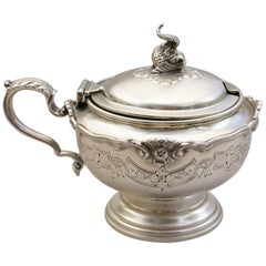 George V Silver Mustard Pot Dolphin Finial, the Goldsmiths & Silversmiths Co.