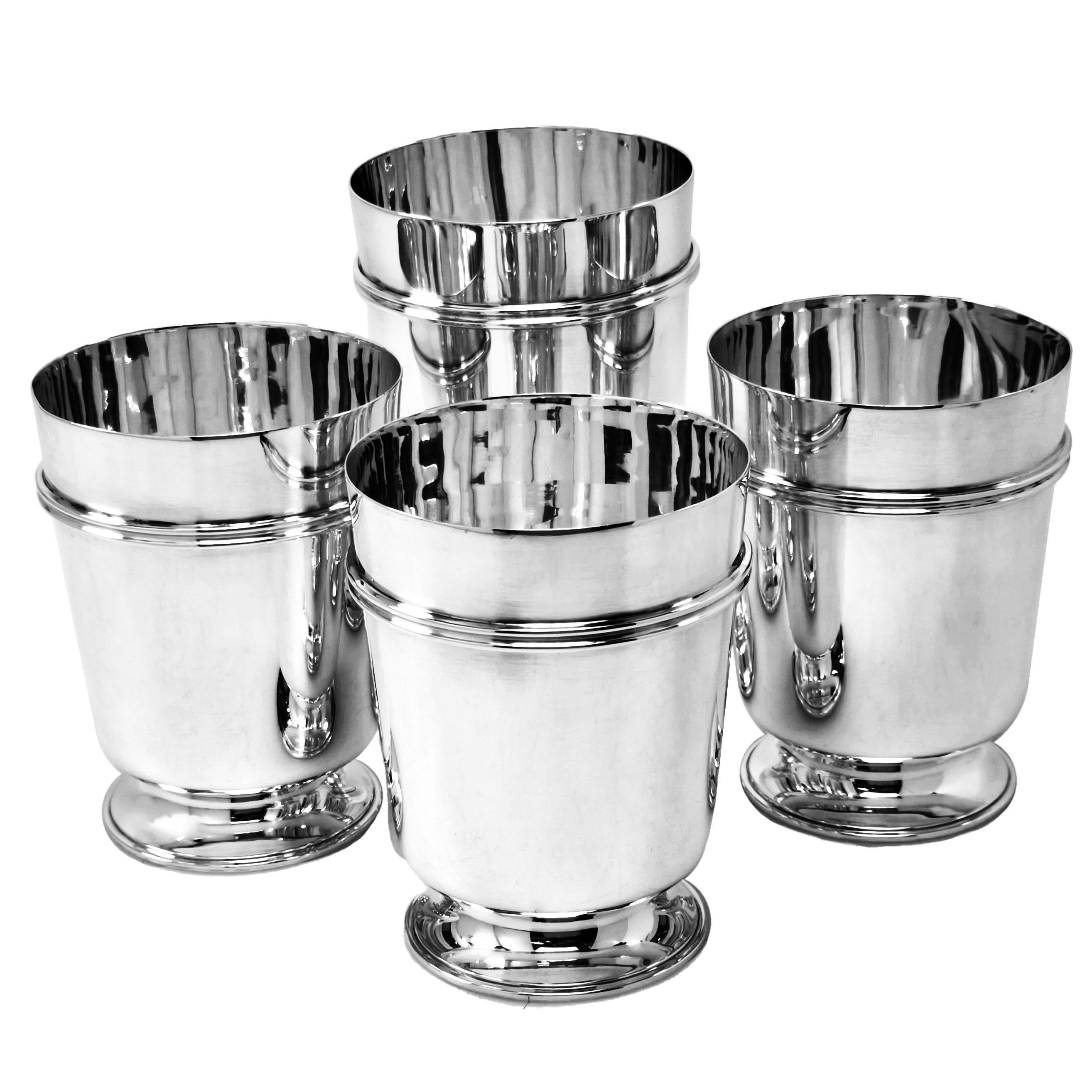 English George V Silver Set of Lidded Stacking Beakers in Charles II Style 1937 For Sale