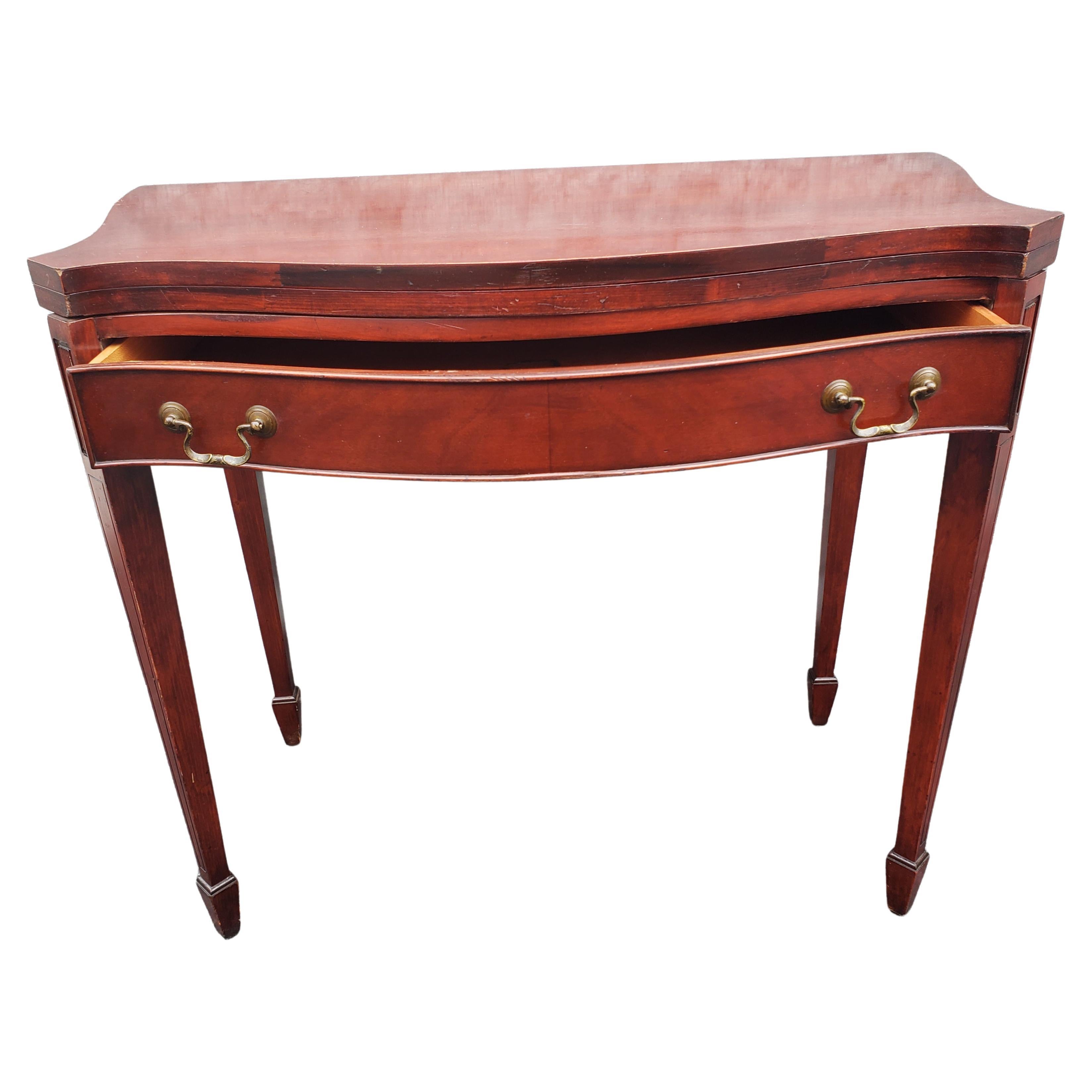 American George v Solid Mahogany Console Game Table, circa 1920s For Sale