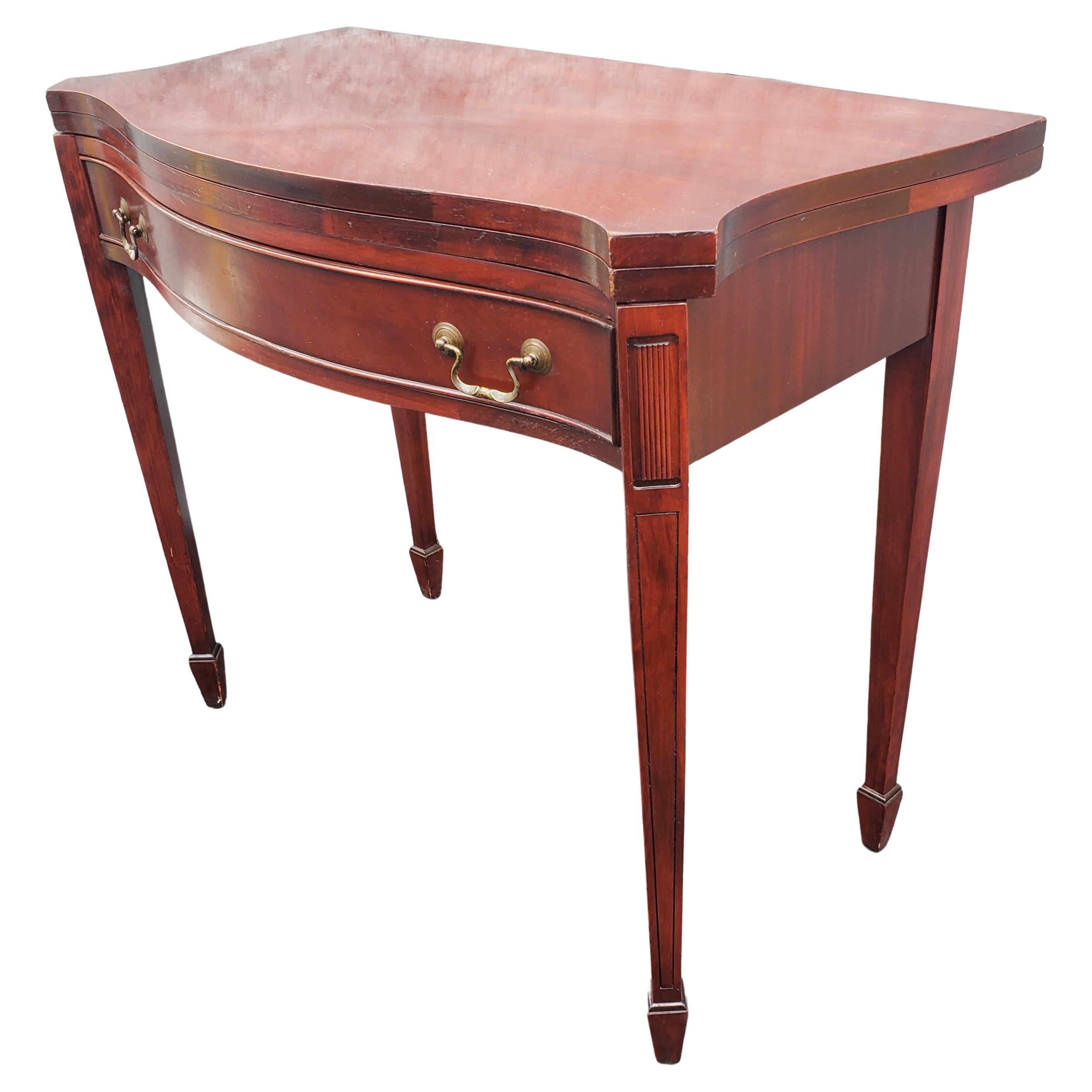 George v Solid Mahogany Console Game Table, circa 1920s In Good Condition For Sale In Germantown, MD
