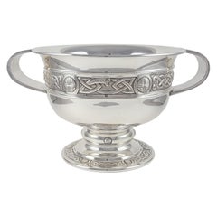 George V Sterling Silver Celtic Revival Twin-Handled Bowl, 1935