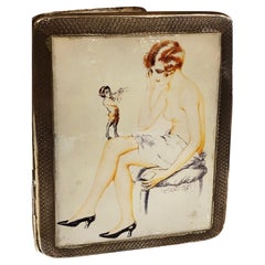 Pitillera de Plata de Ley y Esmalte Jorge V. Chester, 1936 W.H Tandy & Sons