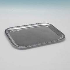 George V Sterling Silver & Enamel Dressing Table Tray by Liberty & Co – 1924