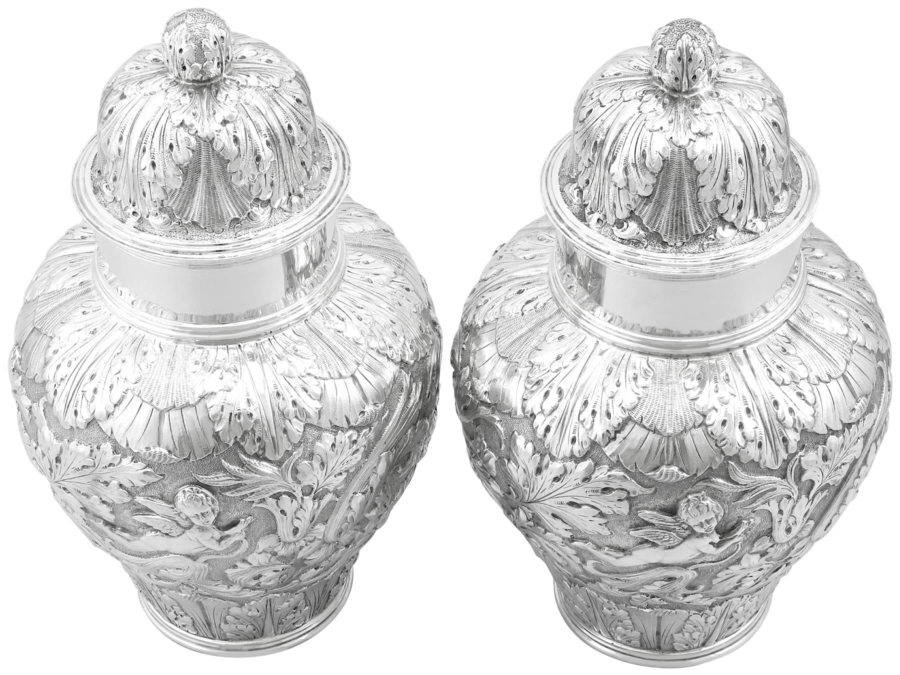 large silver ginger jar