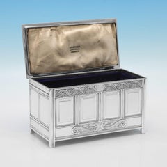 George V Sterling Silver Jewellery Box by Thomas Bradbury & Sons made in 1923