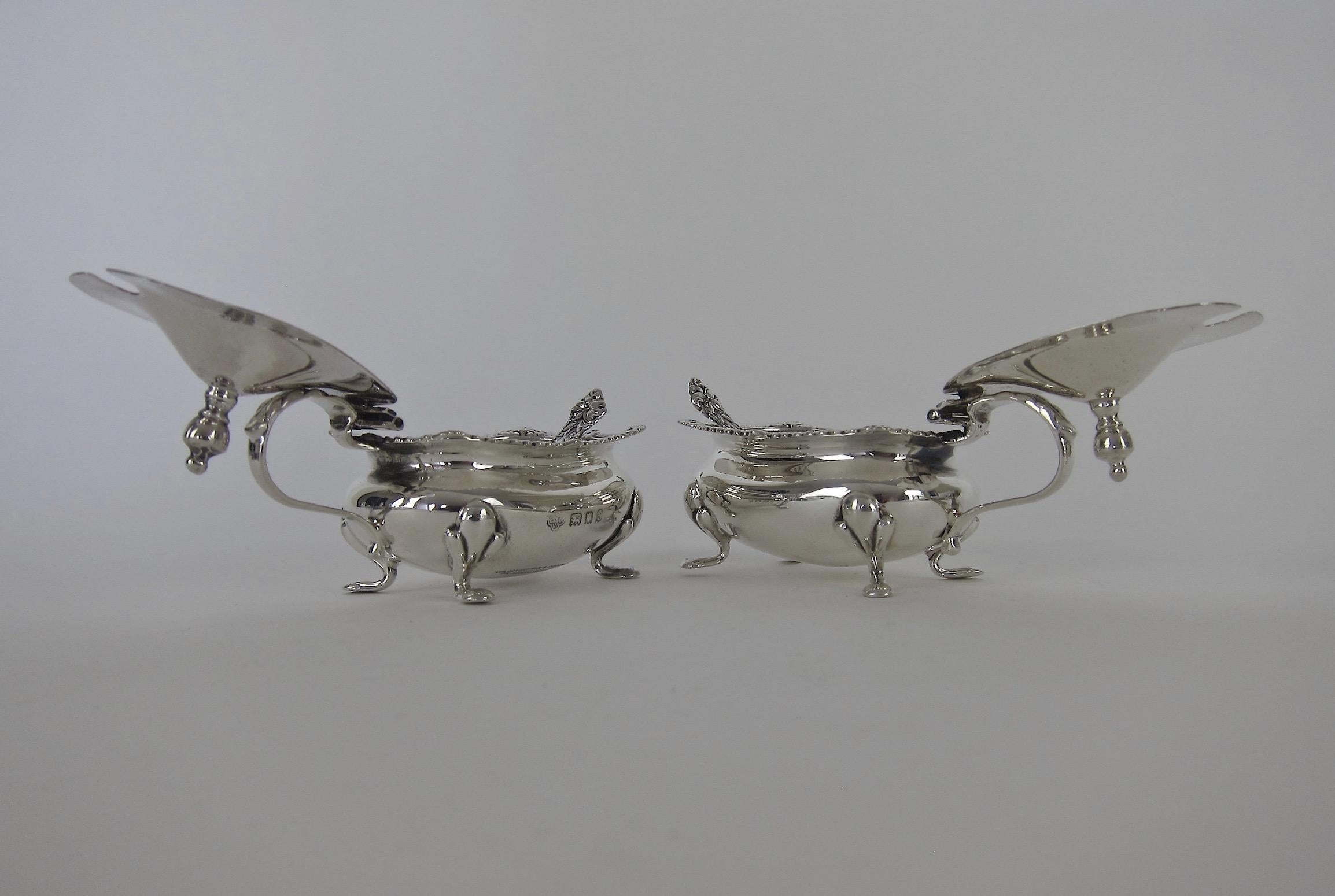 English Antique Sterling Silver Mustard Pots from the Goldsmiths & Silversmiths Co Ltd