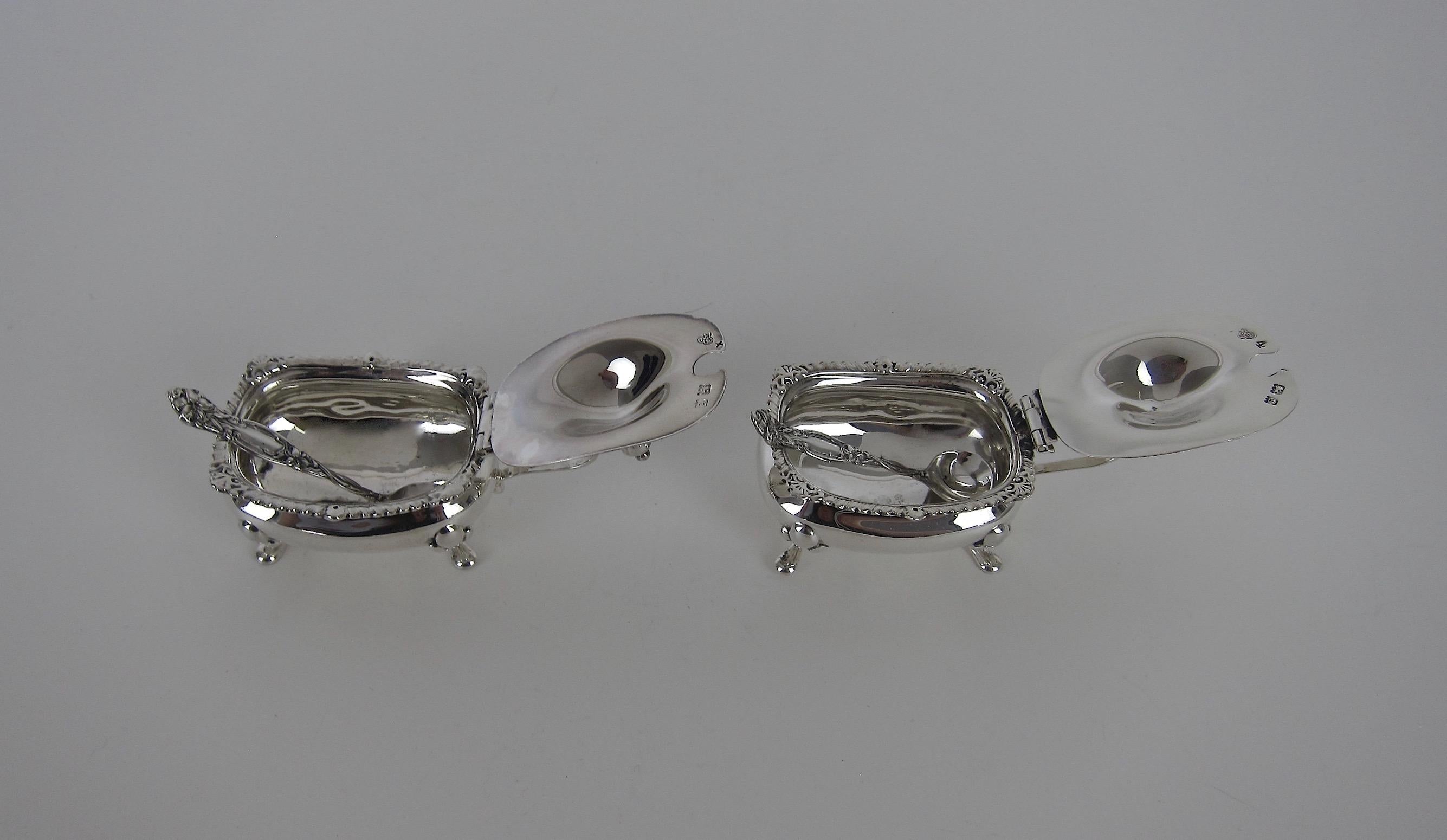 Antique Sterling Silver Mustard Pots from the Goldsmiths & Silversmiths Co Ltd In Good Condition In Los Angeles, CA