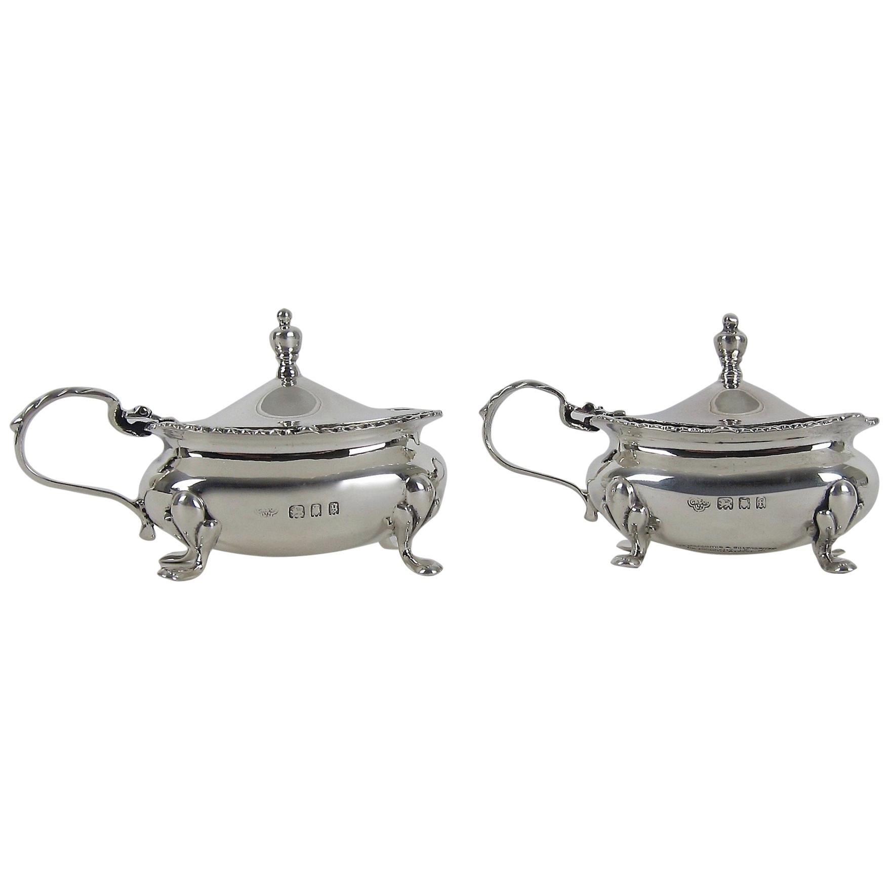 Antique Sterling Silver Mustard Pots from the Goldsmiths & Silversmiths Co Ltd