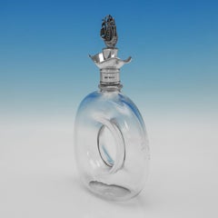 George V Sterling Silver Nautical Decanter by Dudley & Cox, 1924