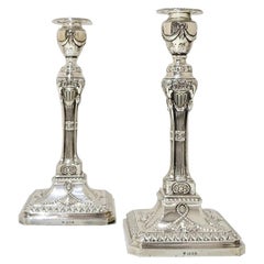 George V Sterling Silver Pair Candlesticks London 1926 Ellis Jacob Greenberg