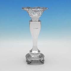 George V Sterling Silver Pair of Vases, Alexander Clark, Birmingham 1912