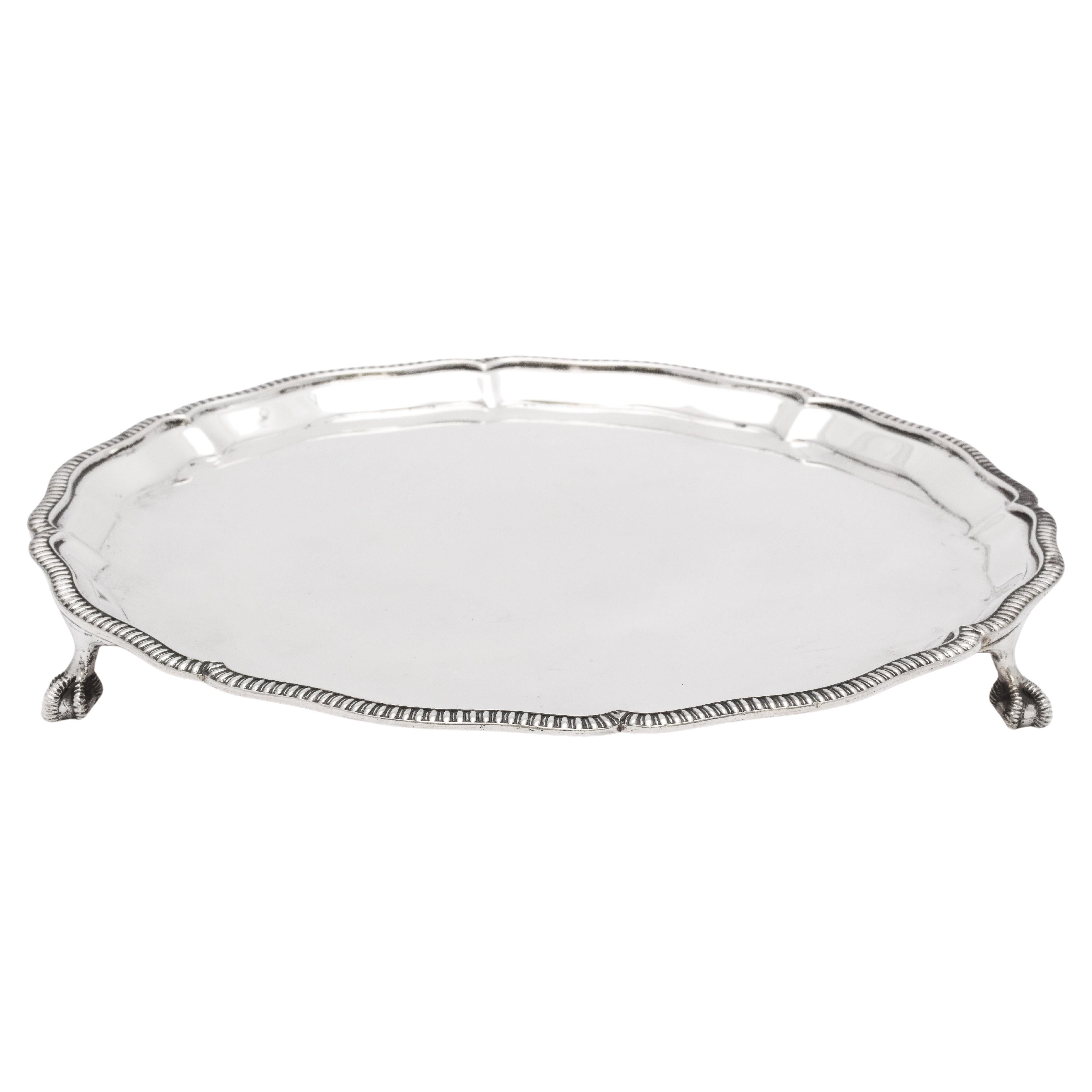 George V Sterling Silver Paw-Footed Salver by Mappin & Webb