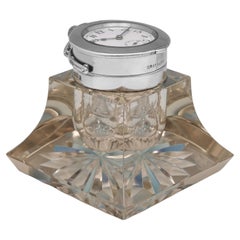 George v Sterling Silver Pocket Watch Ink Stand - John Grinsell & Sons, 1912