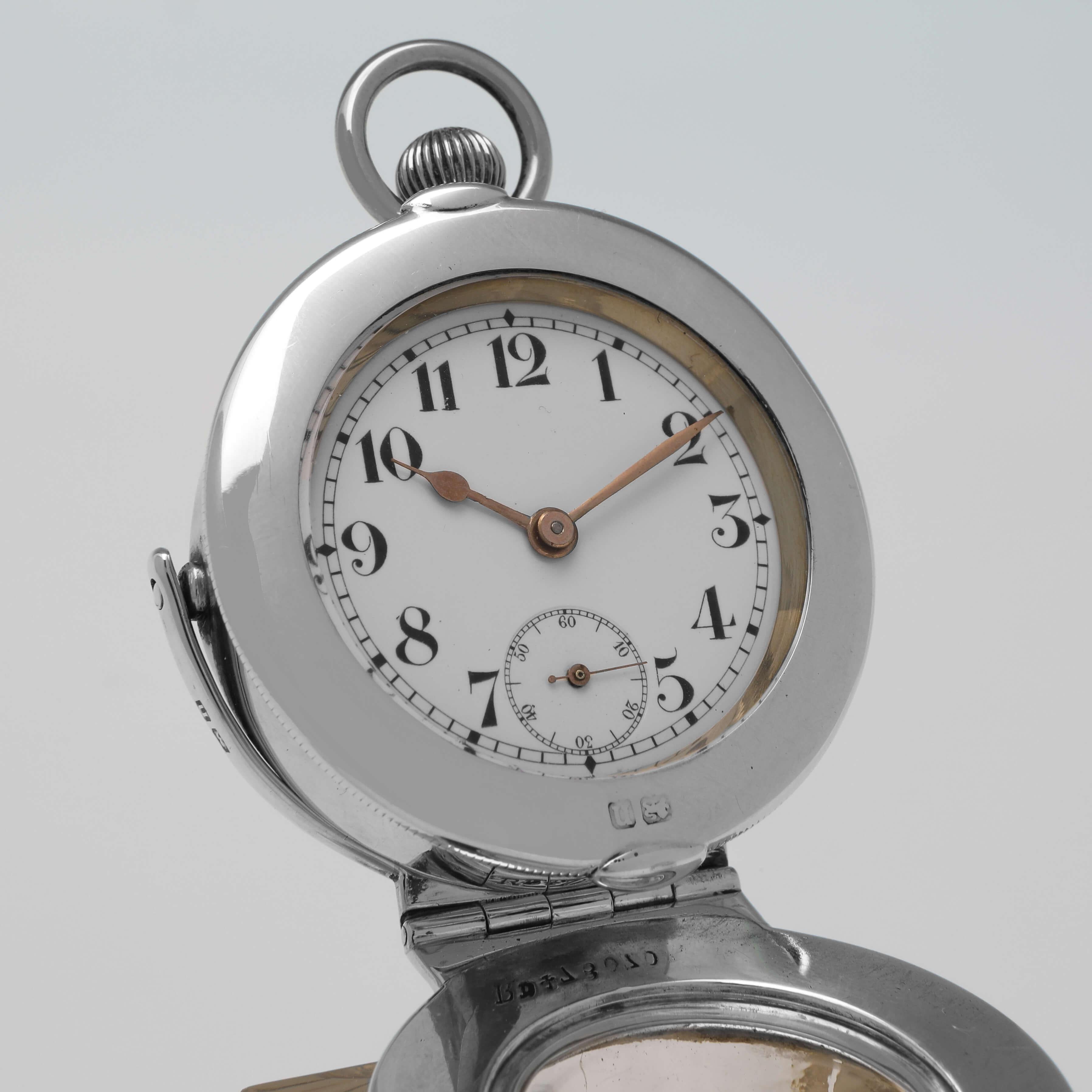 George v Sterling Silver Pocket Watch Ink Stand - John Grinsell & Sons, 1912 In Good Condition In London, London