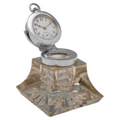 George v Sterling Silver Pocket Watch Ink Stand - John Grinsell & Sons, 1912