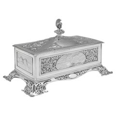 Cofanetto di presentazione in argento sterling di Giorgio V con scene scozzesi - Glasgow 1910