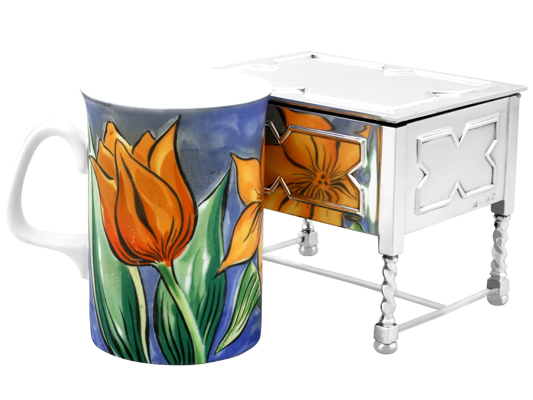 Art Deco George V Sterling Silver Table Trinket Box  For Sale