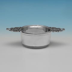 George V Sterling Silver Tea Strainer by I.S. Greenberg, 1913