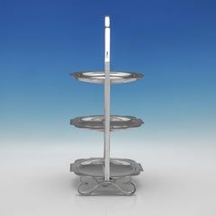 George V Sterling Silver Three-Tier Cake Stand, George Wish, 1923