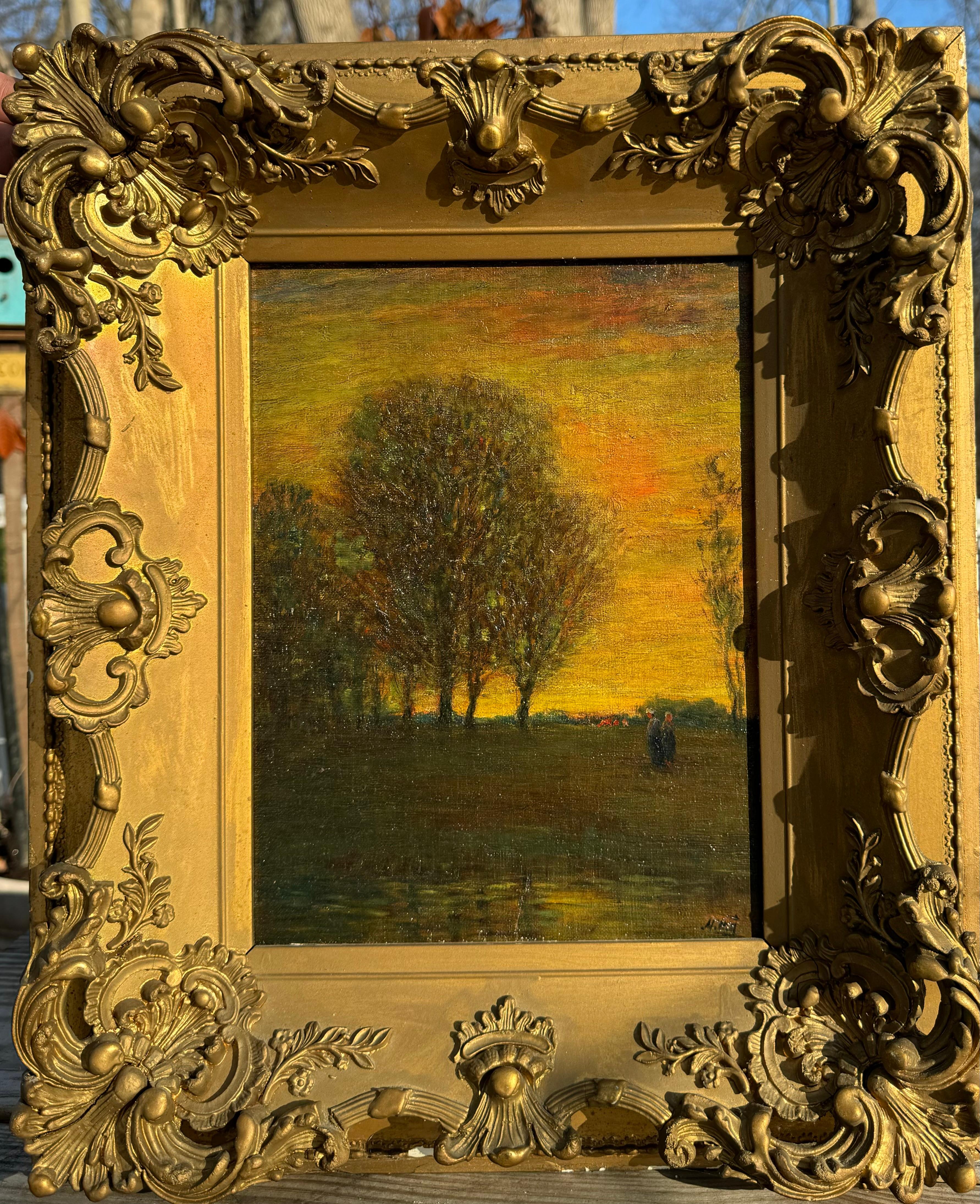 Antique KANSAS City Missouri ATMOSPHERIC BARBIZON Tonalist Landscape Painting For Sale 10