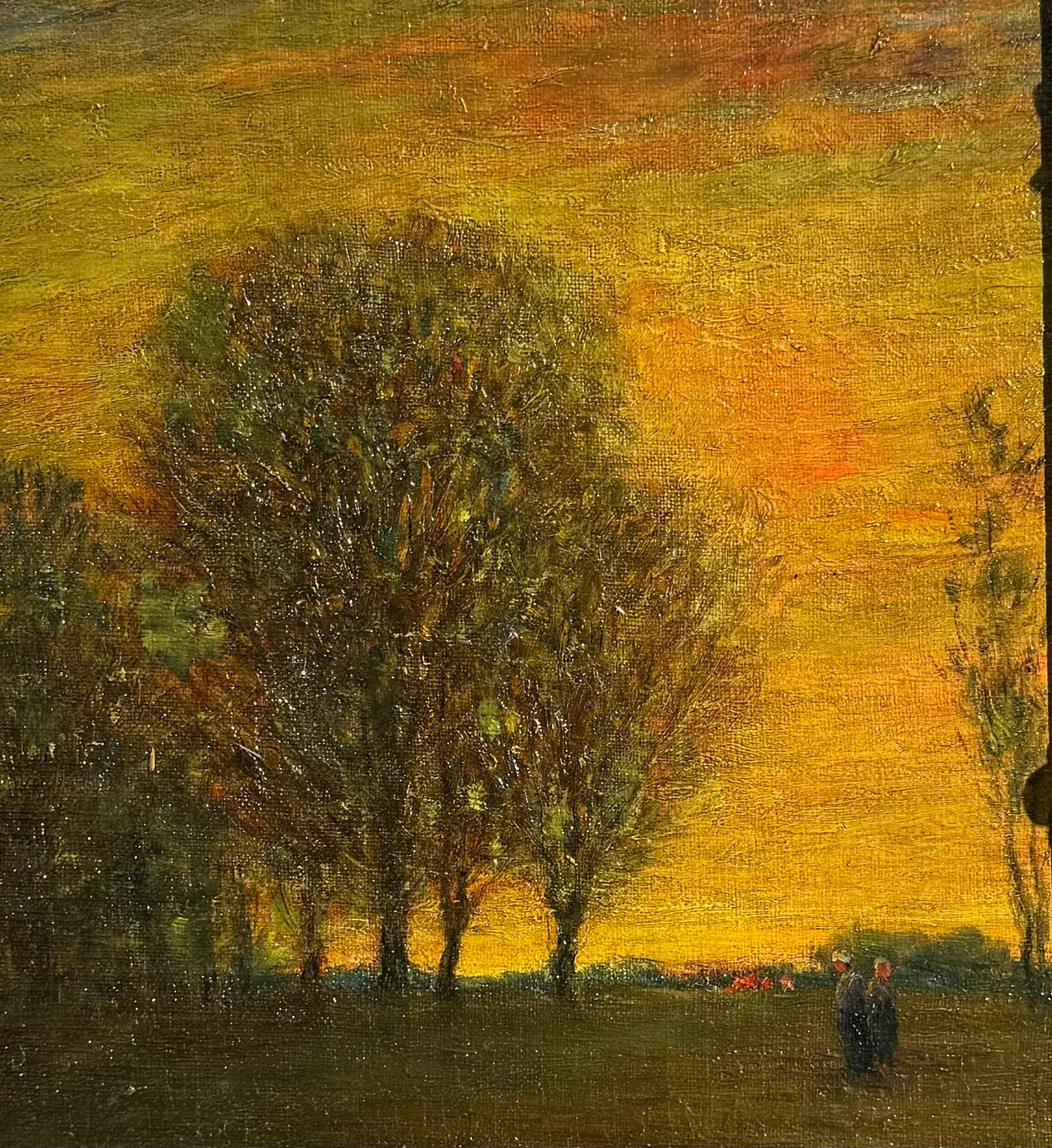 Antique KANSAS City Missouri ATMOSPHERIC BARBIZON Tonalist Landscape Painting For Sale 2