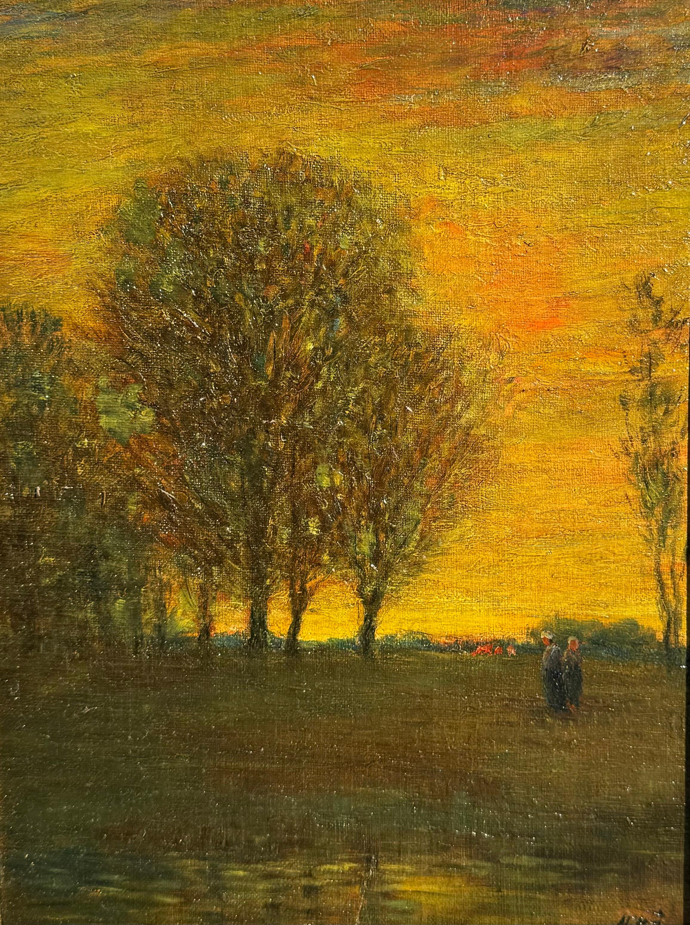 Antique KANSAS City Missouri ATMOSPHERIC BARBIZON Tonalist Landscape Painting For Sale 5