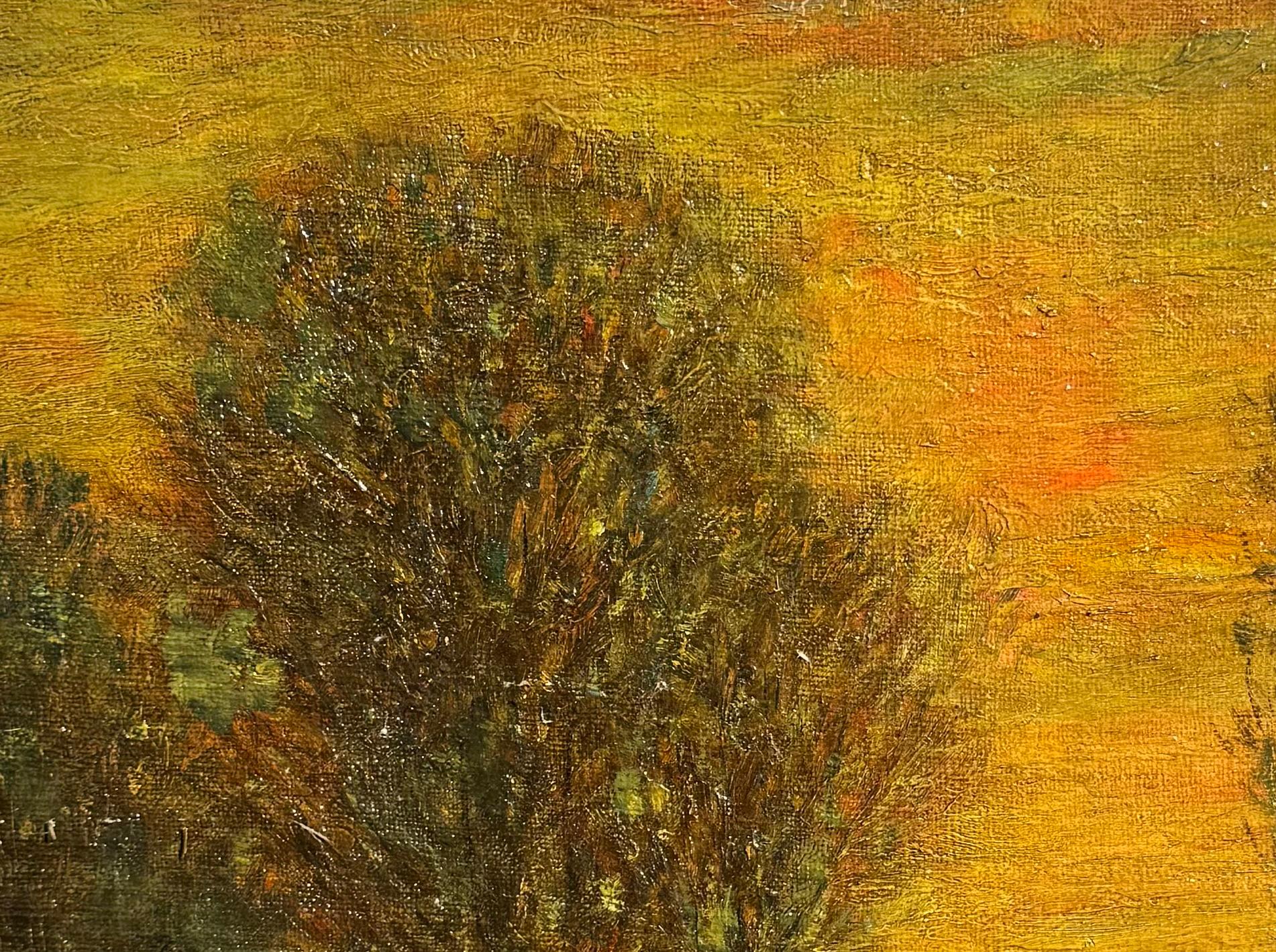 Antique KANSAS City Missouri ATMOSPHERIC BARBIZON Tonalist Landscape Painting For Sale 7