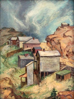 1946 Colorado Mountain Town Landscape “Storm Over Victor” by George Vander Sluis