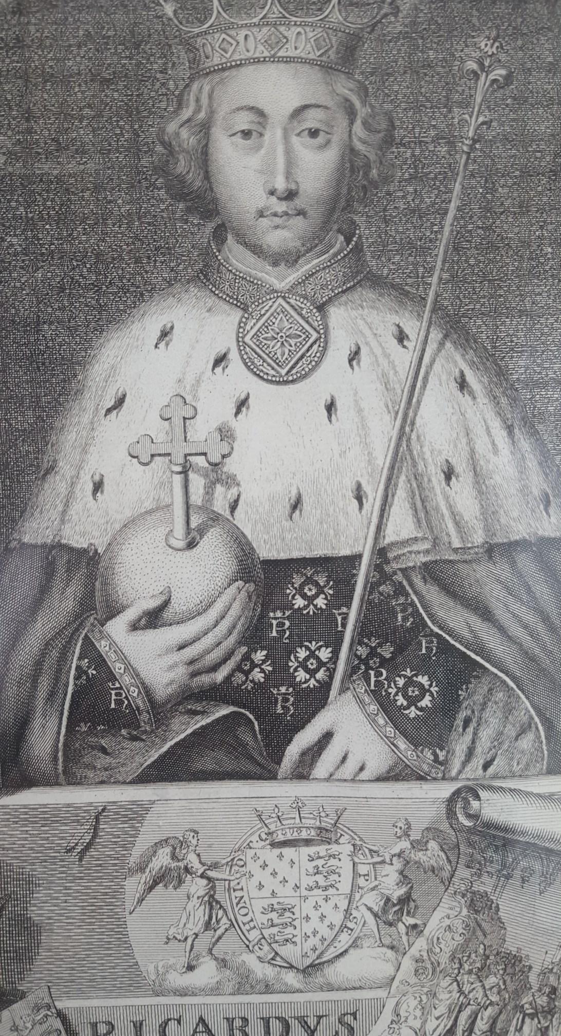 King Richard II /// Old Masters British Royal Family Portrait Engraving Art For Sale 1